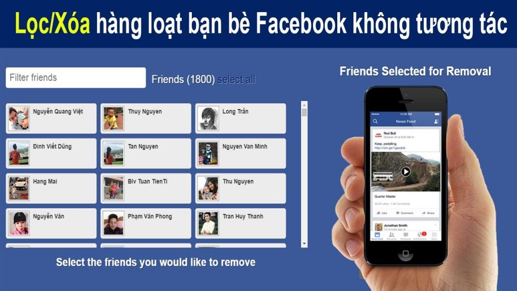 Lọc xóa bạn bè không tương tác trên facebook