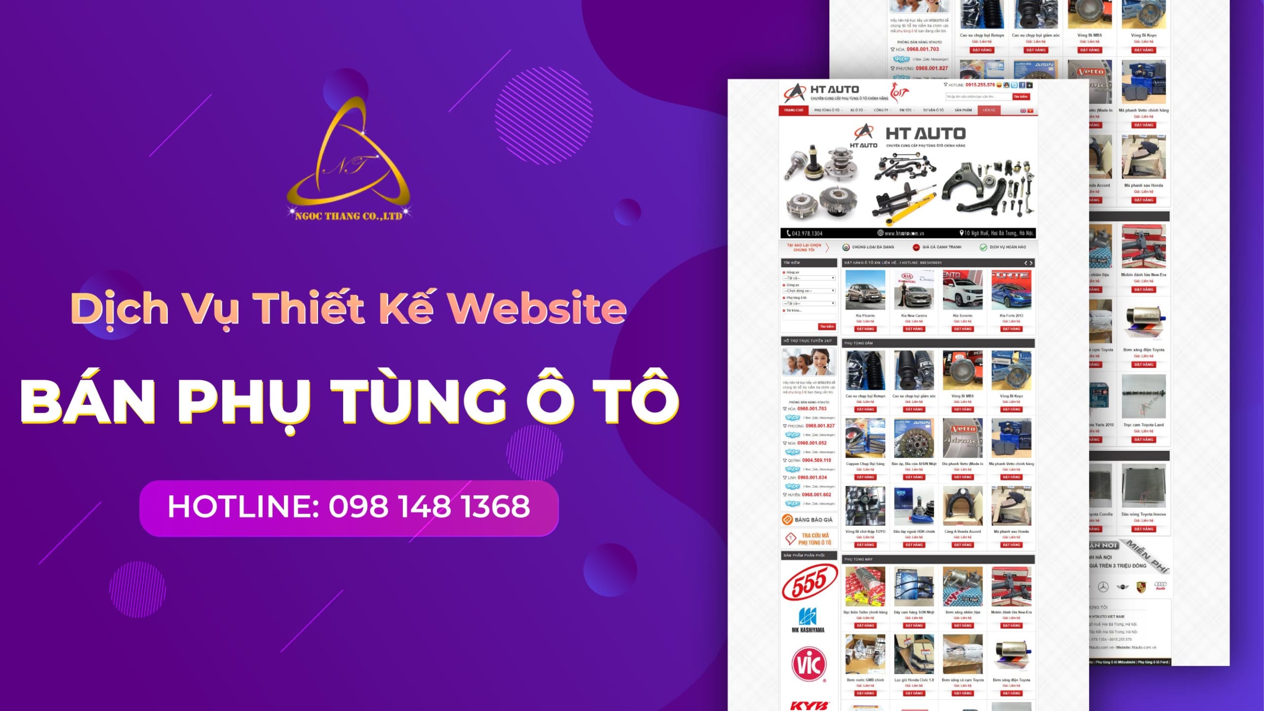 thiết kế website bán phụ tùng ô tô