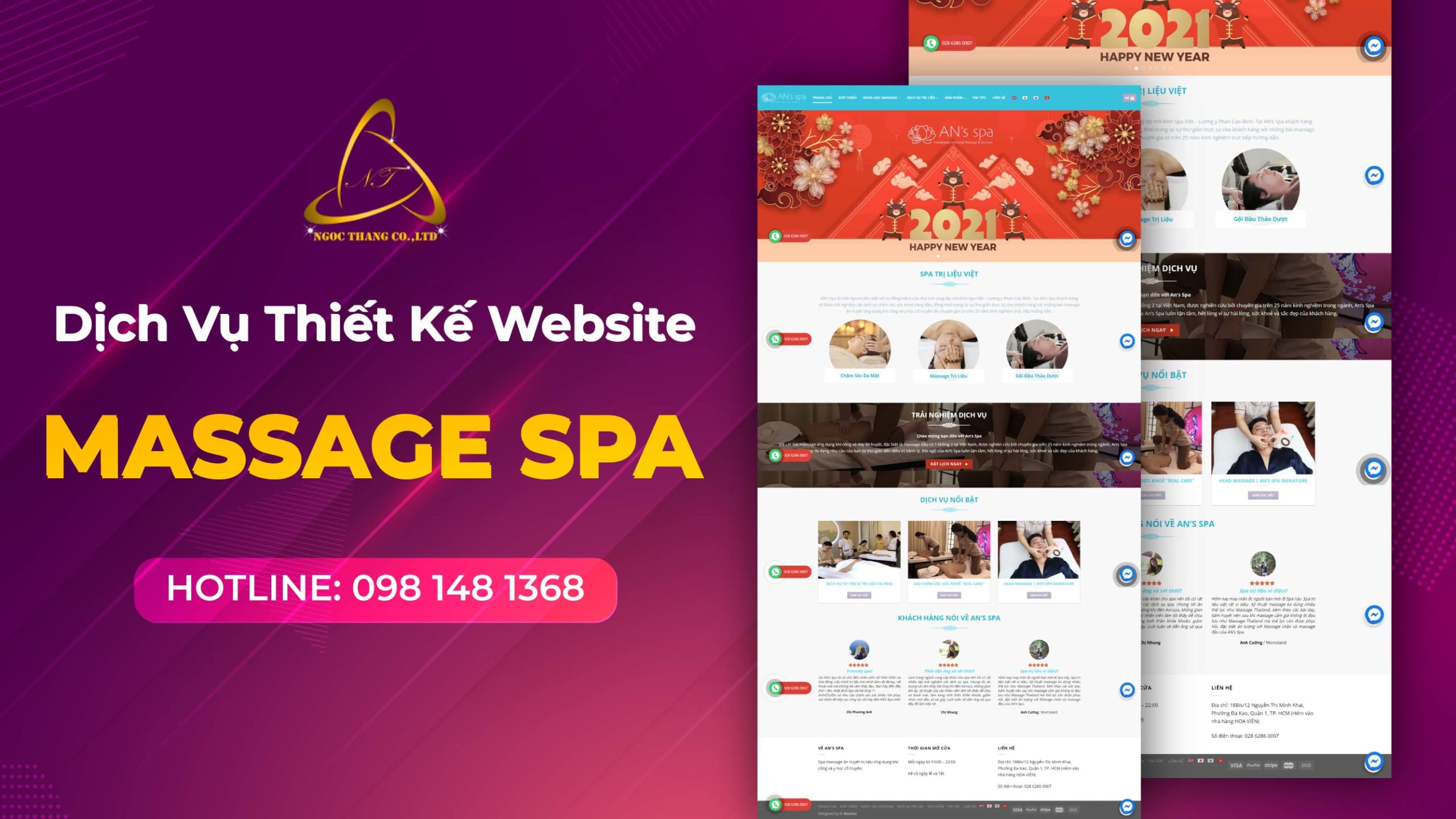 thiết kế website massage spa