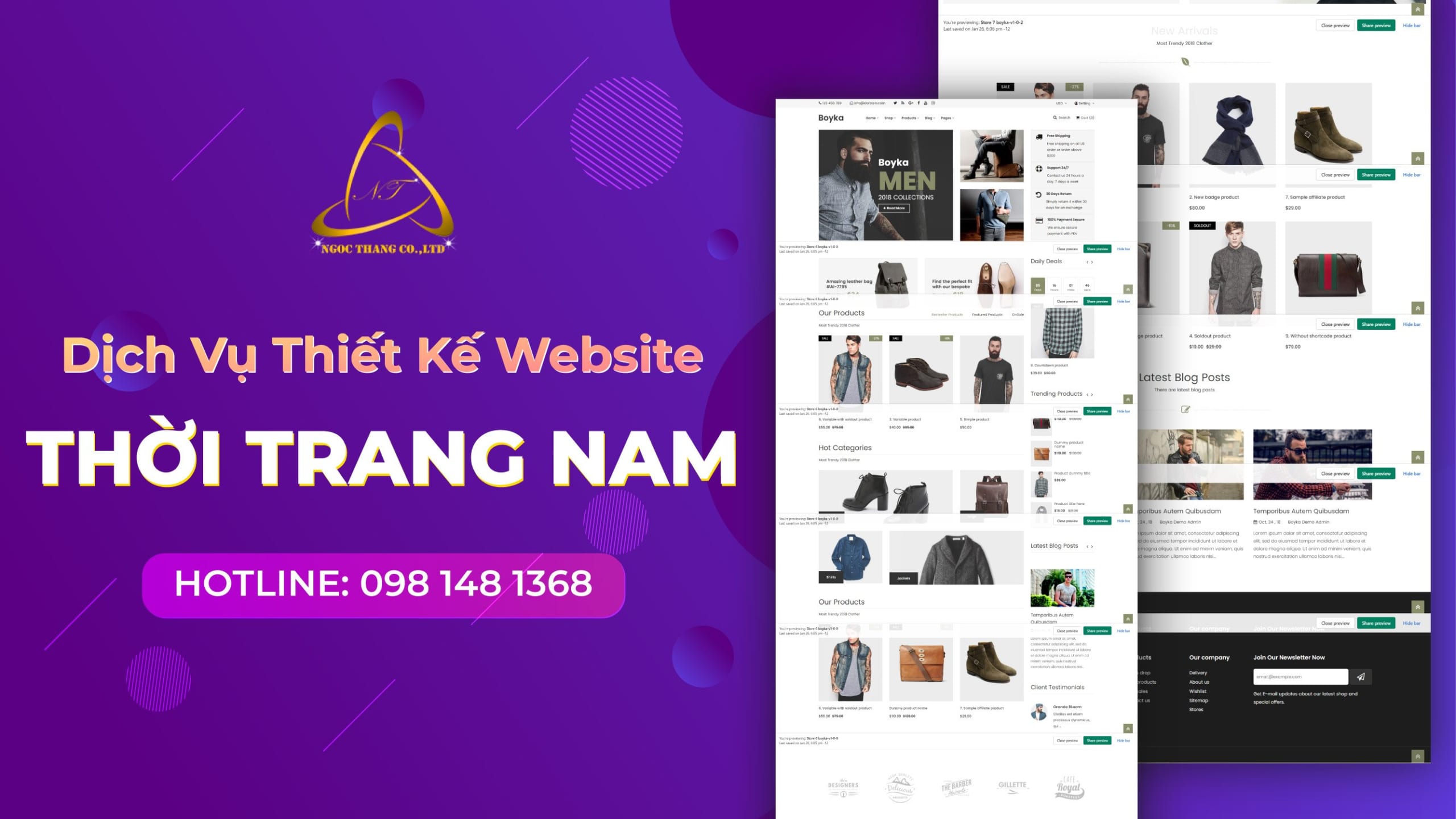 Website lĩnh vực thời trang nam