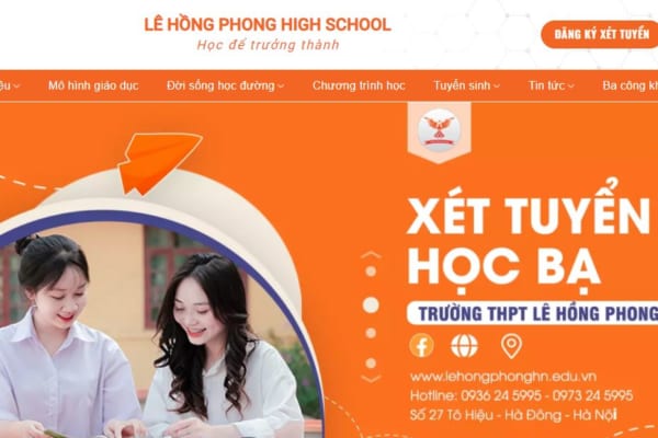 Thiết kế website trường THPT Lê Hồng Phong