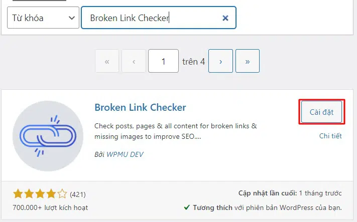 Sử dụng plugin hỗ trợ kiểm tra broken link