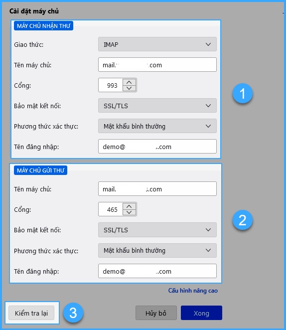 cài email server trên thunderbird