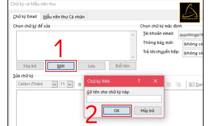 Mở của số tạo chữ ký