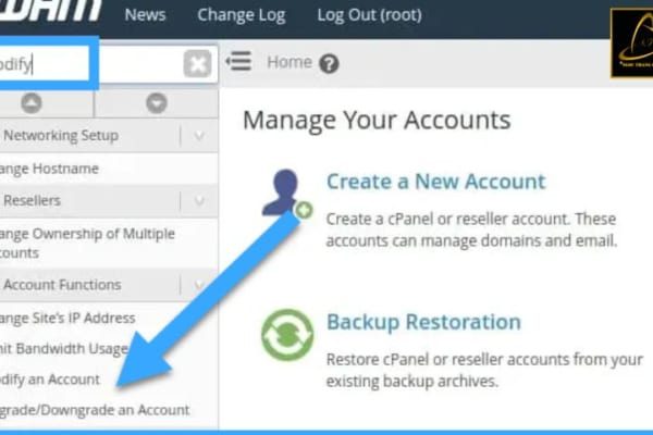 Cách thay đổi main domain trong cPanel